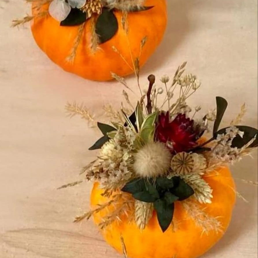 Atelier de création florale : « mini citrouille fleuries »